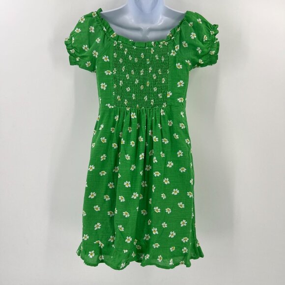 Urban Outfitters XS Daisy Floral Smocked Mini Dress Off Shoulder Cottagecore - Picture 10 of 12
